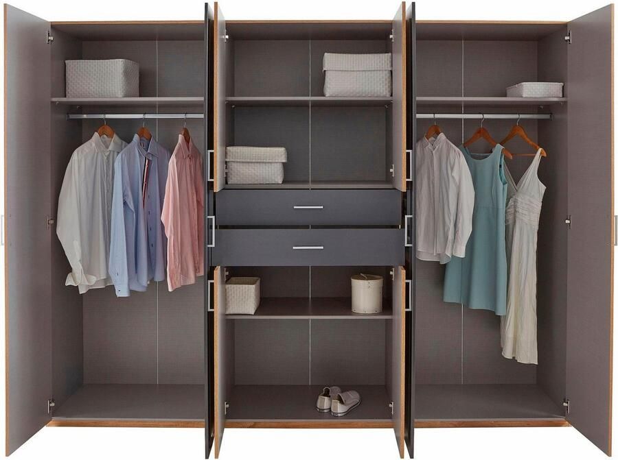 Wimex Kledingkast Diver draaideurkast met spiegel 180 225 of 270cm breed Bestseller slaapkamerkast optioneel met 3 binneninrichtingen - Foto 7
