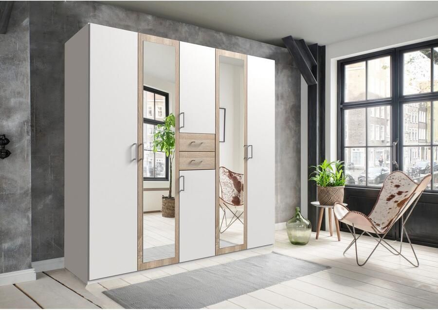 Wimex Kledingkast Diver draaideurkast met spiegel 180 225 of 270cm breed Bestseller slaapkamerkast optioneel met 3 binneninrichtingen - Foto 8