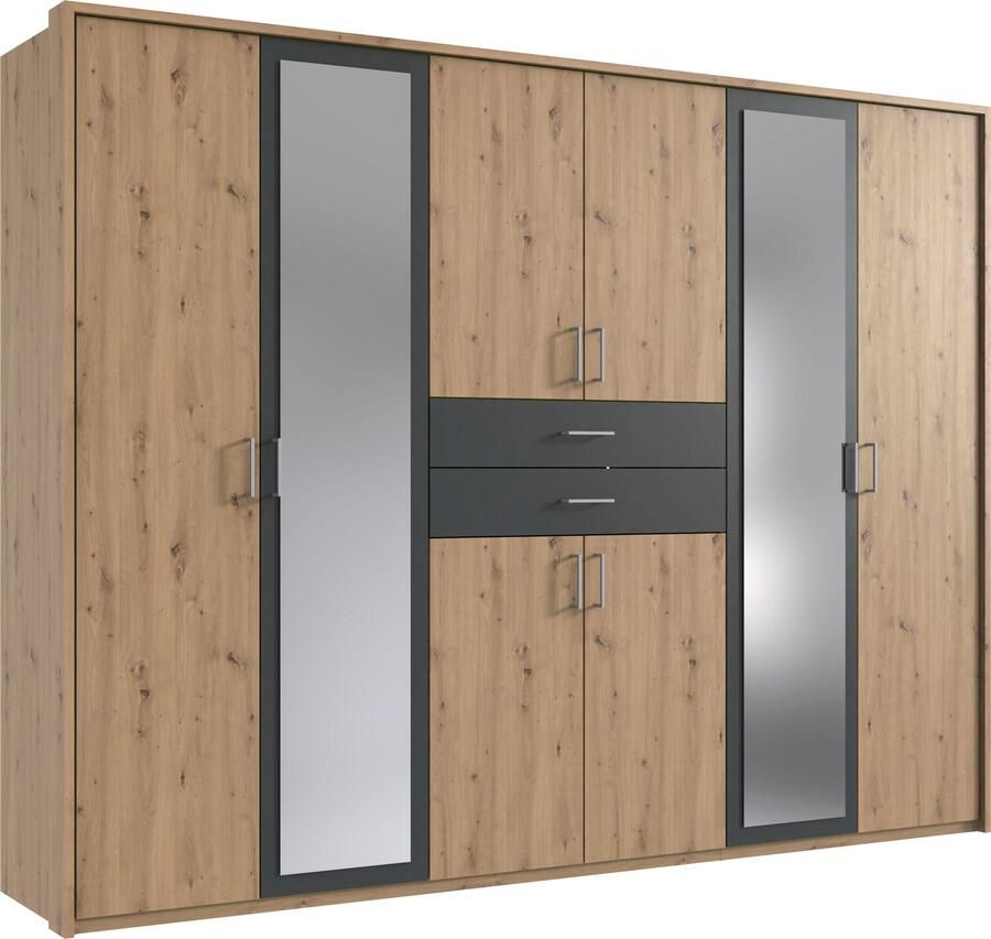 Wimex Kledingkast Diver draaideurkast met spiegel 180 225 of 270cm breed Bestseller slaapkamerkast optioneel met 3 binneninrichtingen - Foto 15