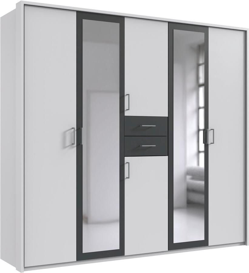Wimex Kledingkast Diver draaideurkast met spiegel 180 225 of 270cm breed Bestseller slaapkamerkast optioneel met 3 binneninrichtingen - Foto 15