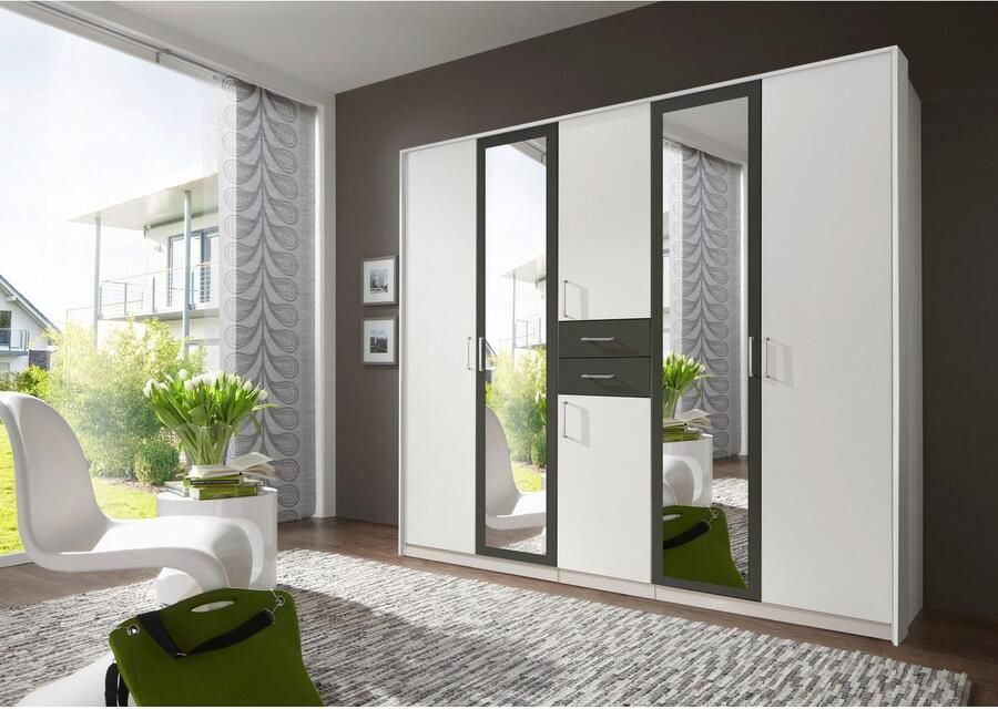 Wimex Kledingkast Diver draaideurkast met spiegel 180 225 of 270cm breed Bestseller slaapkamerkast optioneel met 3 binneninrichtingen - Foto 8