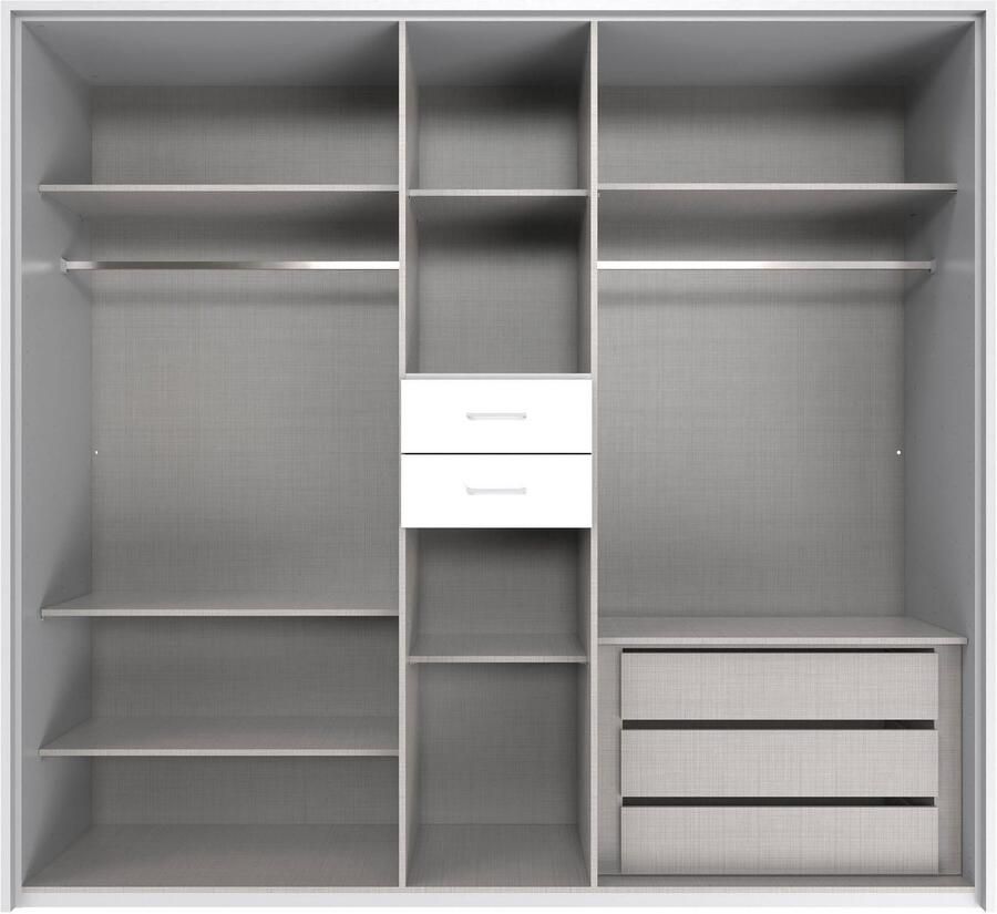 Wimex Kledingkast Diver draaideurkast met spiegel 180 225 of 270cm breed Bestseller slaapkamerkast optioneel met 3 binneninrichtingen - Foto 6