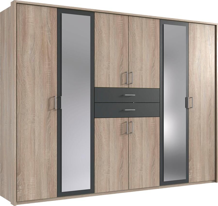 Wimex Kledingkast Diver draaideurkast met spiegel 180 225 of 270cm breed Bestseller slaapkamerkast optioneel met 3 binneninrichtingen - Foto 15