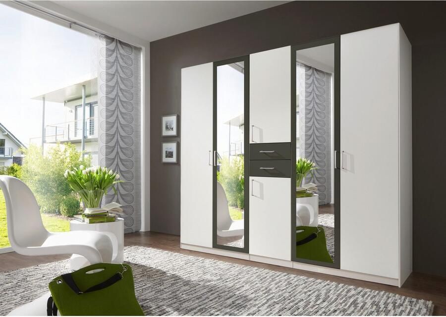 Wimex Kledingkast Diver draaideurkast met spiegel 180 225 of 270cm breed Bestseller slaapkamerkast optioneel met 3 binneninrichtingen - Foto 10