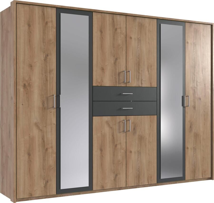 Wimex Kledingkast Diver draaideurkast met spiegel 180 225 of 270cm breed Bestseller slaapkamerkast optioneel met 3 binneninrichtingen - Foto 15