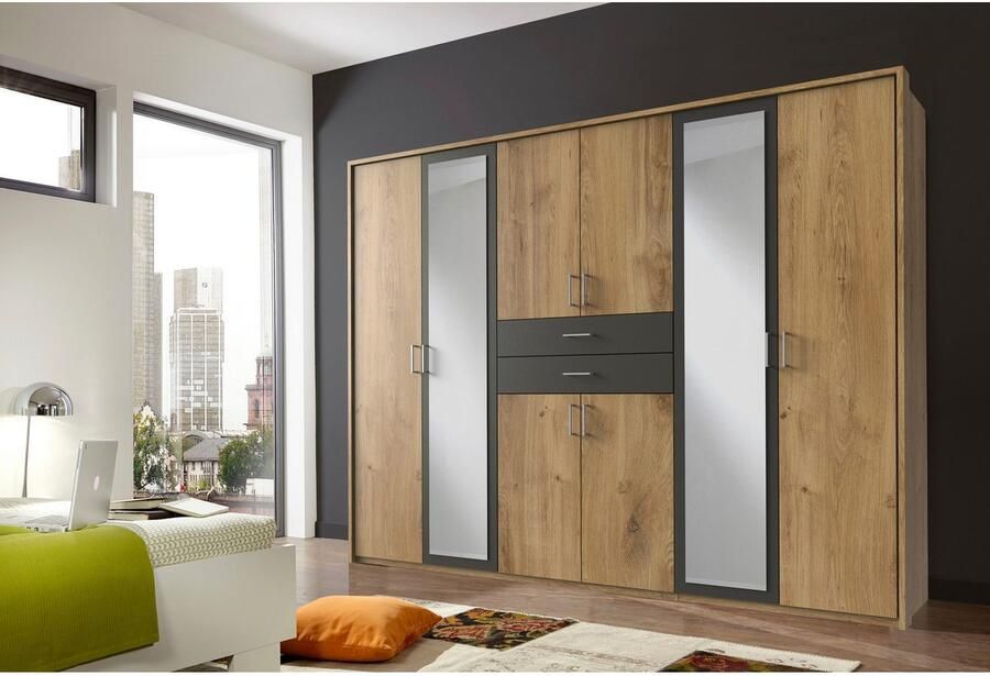 Wimex Kledingkast Diver draaideurkast met spiegel 180 225 of 270cm breed Bestseller slaapkamerkast optioneel met 3 binneninrichtingen - Foto 8