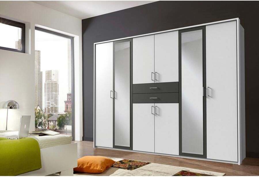 Wimex Kledingkast Diver draaideurkast met spiegel 180 225 of 270cm breed Bestseller slaapkamerkast optioneel met 3 binneninrichtingen - Foto 8