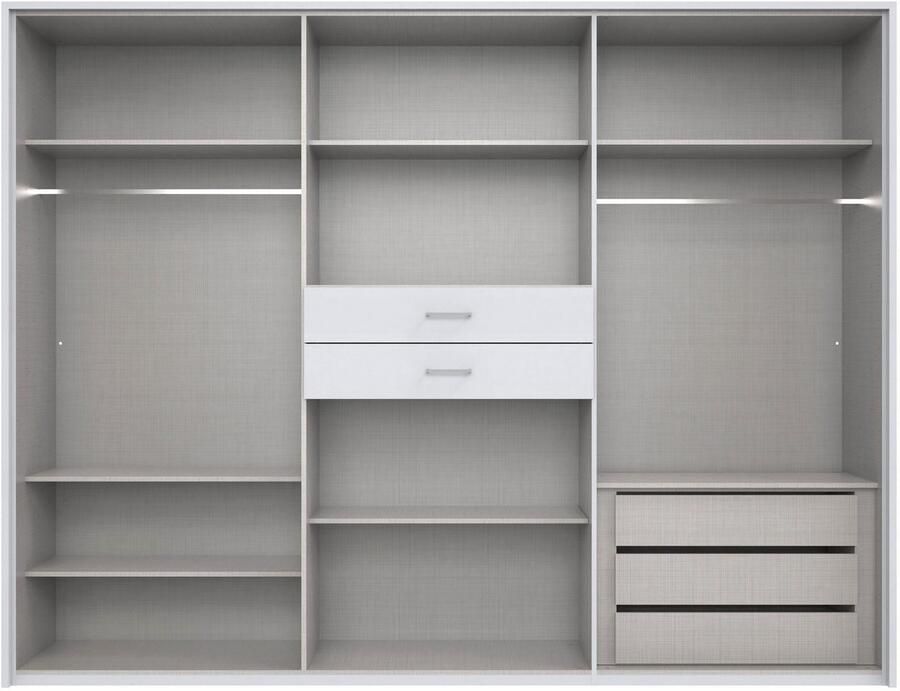 Wimex Kledingkast Diver draaideurkast met spiegel 180 225 of 270cm breed Bestseller slaapkamerkast optioneel met 3 binneninrichtingen - Foto 7