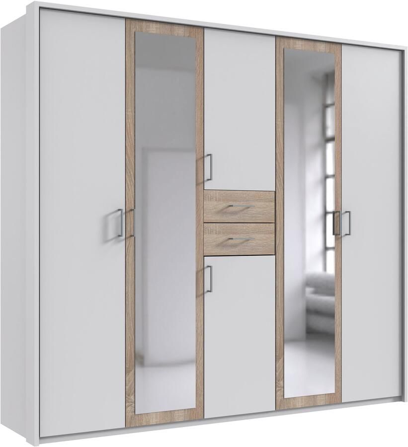 Wimex Kledingkast Diver draaideurkast met spiegel 180 225 of 270cm breed Bestseller slaapkamerkast optioneel met 3 binneninrichtingen - Foto 15