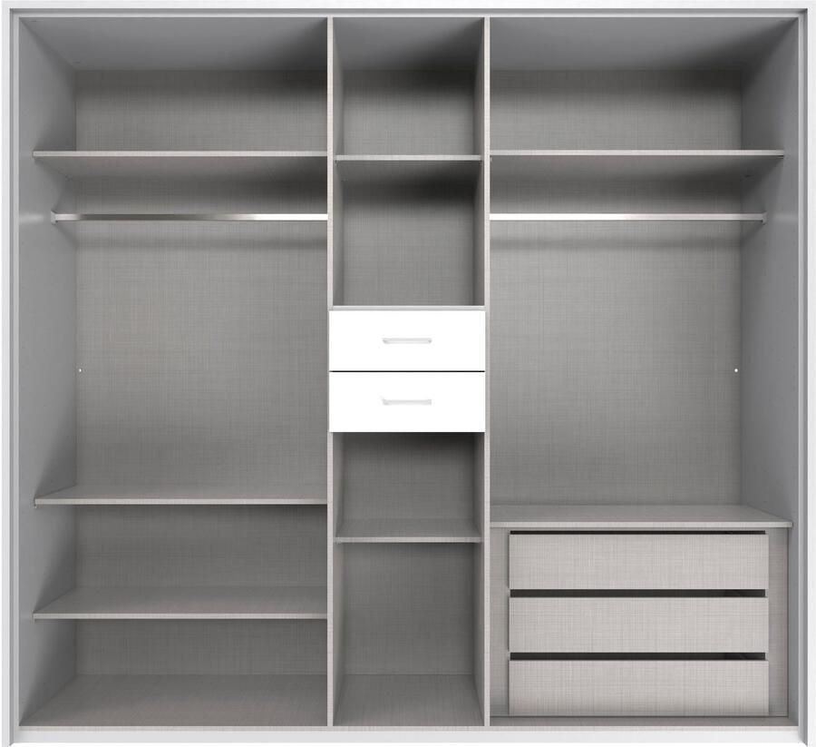 Wimex Kledingkast Diver draaideurkast met spiegel 180 225 of 270cm breed Bestseller slaapkamerkast optioneel met 3 binneninrichtingen - Foto 7