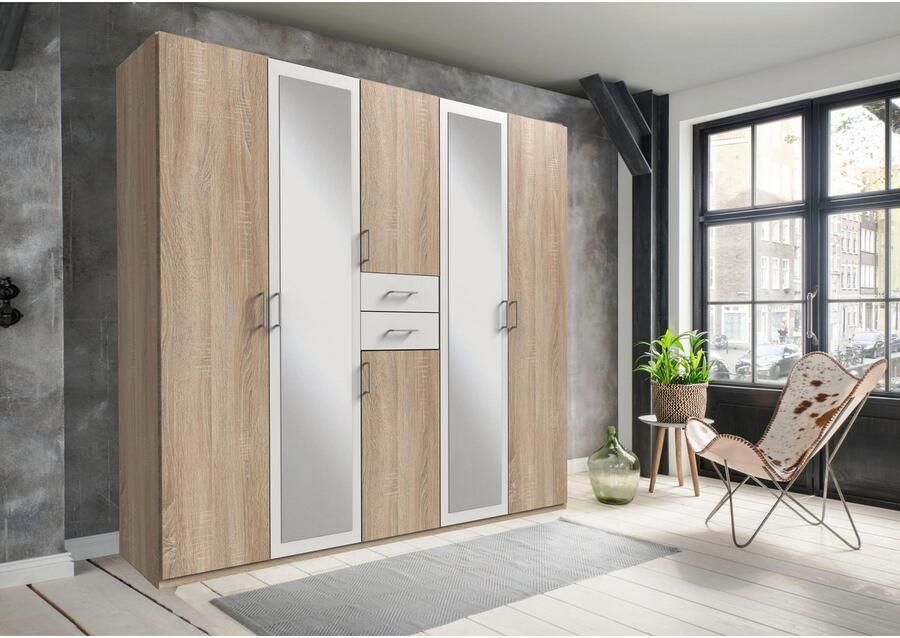 Wimex Kledingkast Diver draaideurkast met spiegel 180 225 of 270cm breed Bestseller slaapkamerkast optioneel met 3 binneninrichtingen - Foto 8