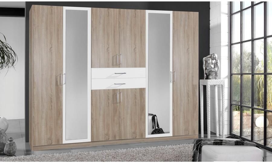 Wimex Kledingkast Diver draaideurkast met spiegel 180 225 of 270cm breed Bestseller slaapkamerkast optioneel met 3 binneninrichtingen - Foto 11