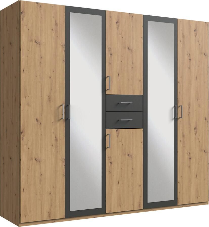 Wimex Kledingkast Diver draaideurkast met spiegel 180 225 of 270cm breed Bestseller slaapkamerkast optioneel met 3 binneninrichtingen - Foto 15