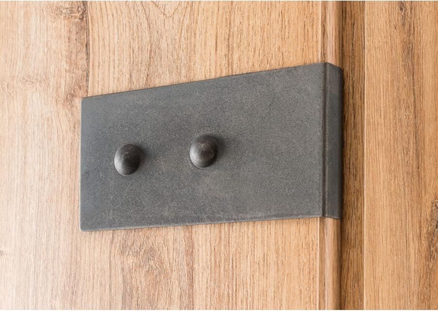 Wimex Kledingkast Kurk met of zonder spiegel rustieke look in industrieel ontwerp - Foto 4