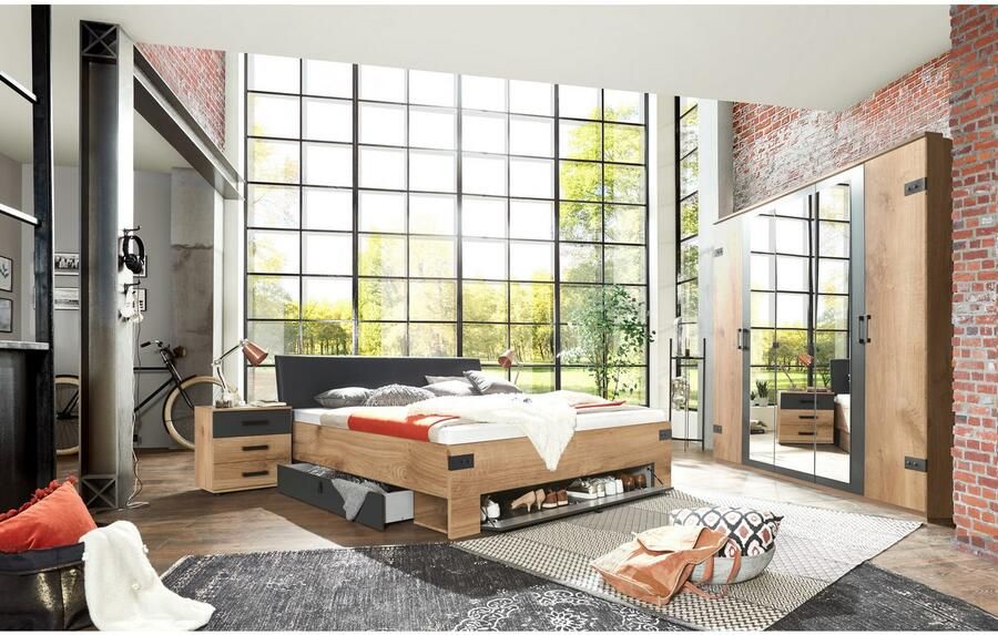 Wimex Ledikant met bergruimte Stockholm gepolsterde hoofdeinde extra opbergruimte aan het voeteneinde - Foto 2