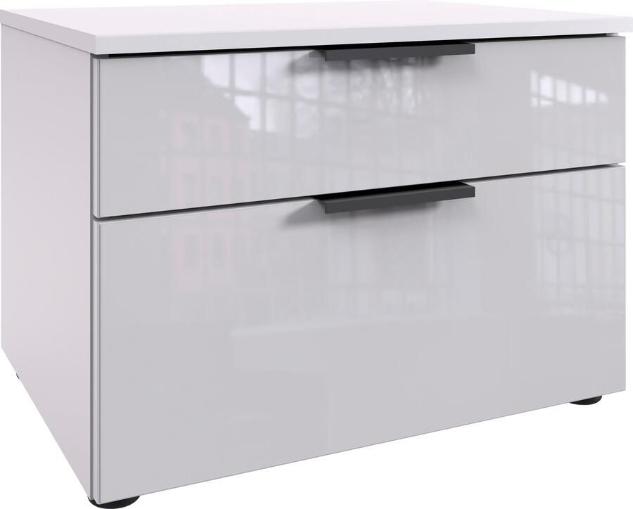 Wimex Nachtkastje Level36 black C by fresh to go met glazen elementen aan de voorkant soft-close functie 54 cm breed - Foto 5