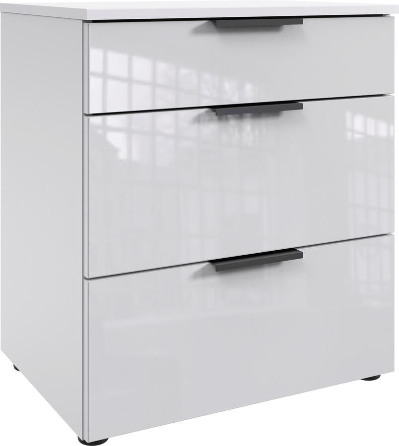 Wimex Nachtkastje Level36 black C by fresh to go met glazen elementen aan de voorkant soft-close functie 54 cm breed - Foto 5