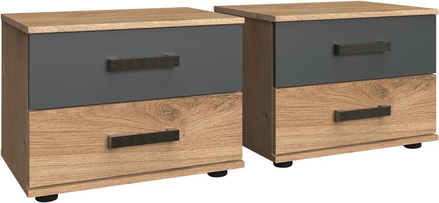 Wimex Nachtkastje Stockholm nachtkastje 52cm breed Made in Germany Industriële look 2 hoogtes beschikbaar afzonderlijk of in 2-delige set - Foto 6