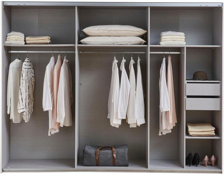 Wimex Schuifdeurkast Jork kledingkast met spiegel zwarte metalen handgrepen Kast in verschillende maten en binneninrichtingsvarianten - Foto 6