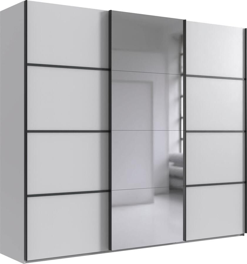 Wimex Schuifdeurkast Jork kledingkast met spiegel zwarte metalen handgrepen Kast in verschillende maten en binneninrichtingsvarianten - Foto 15