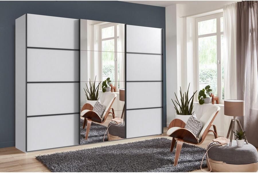 Wimex Schuifdeurkast Jork kledingkast met spiegel zwarte metalen handgrepen Kast in verschillende maten en binneninrichtingsvarianten - Foto 7