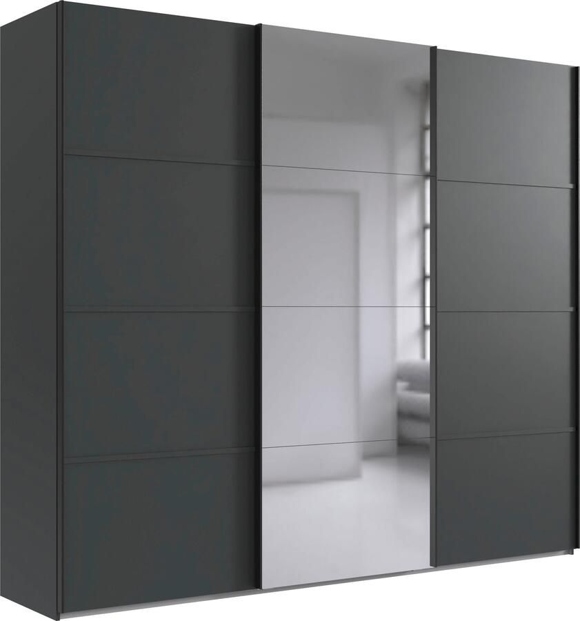 Wimex Schuifdeurkast Jork kledingkast met spiegel zwarte metalen handgrepen Kast in verschillende maten en binneninrichtingsvarianten - Foto 15