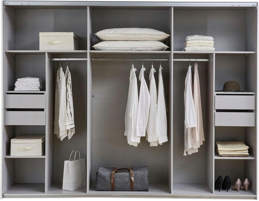 Wimex Schuifdeurkast Jork kledingkast met spiegel zwarte metalen handgrepen Kast in verschillende maten en binneninrichtingsvarianten - Foto 6