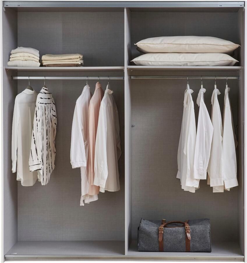 Wimex Schuifdeurkast Jork kledingkast met spiegel zwarte metalen handgrepen Kast in verschillende maten en binneninrichtingsvarianten - Foto 6