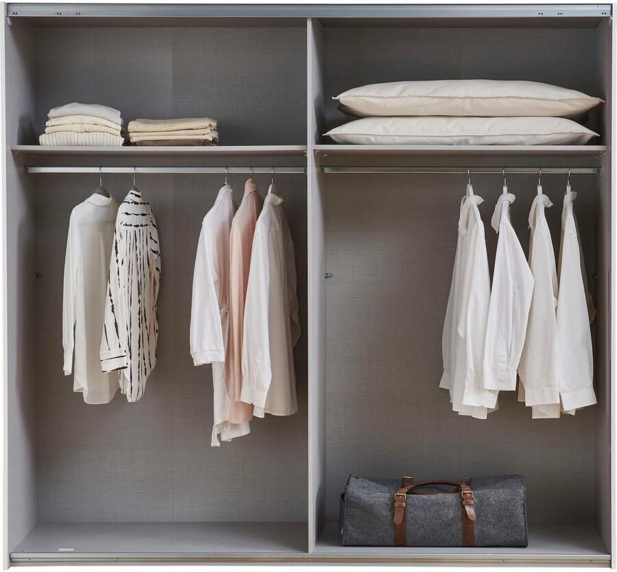 Wimex Schuifdeurkast Jork kledingkast met spiegel zwarte metalen handgrepen Kast in verschillende maten en binneninrichtingsvarianten - Foto 6