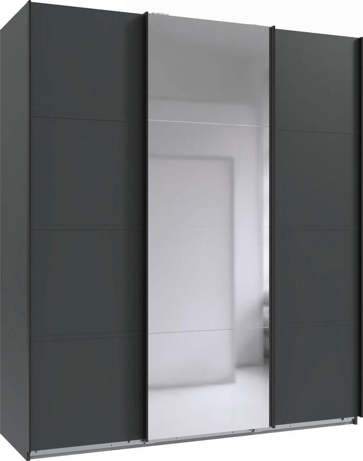Wimex Schuifdeurkast Jork kledingkast met spiegel zwarte metalen handgrepen Kast in verschillende maten en binneninrichtingsvarianten - Foto 15