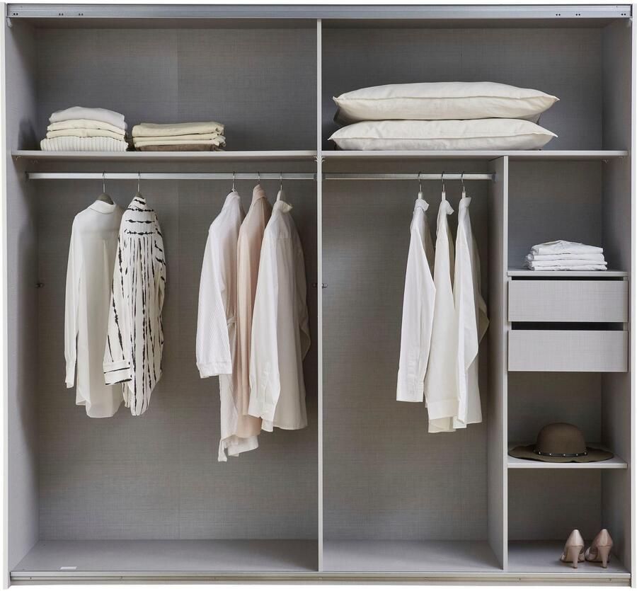 Wimex Schuifdeurkast Jork kledingkast met spiegel zwarte metalen handgrepen Kast in verschillende maten en binneninrichtingsvarianten - Foto 5