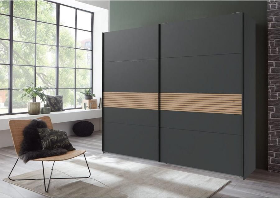 Wimex Schuifdeurkast Rotterdam 2-deurs met decor akoestische lamellen imitatie - Foto 7