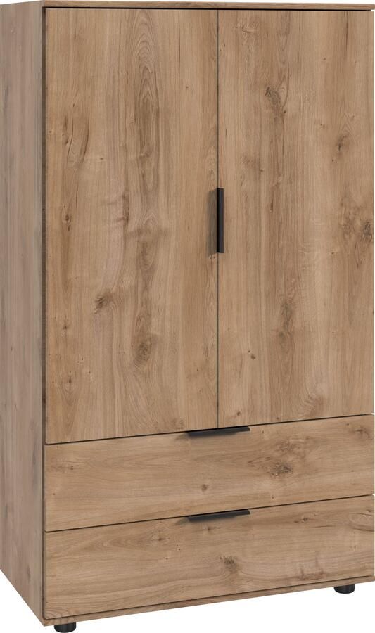 Wimex Waskast Easy Plus kledingkast garderobe 2 lades 81 of 130 cm breed in verschillende kleuren moderne look met zwarte metalen handgrepen - Foto 9