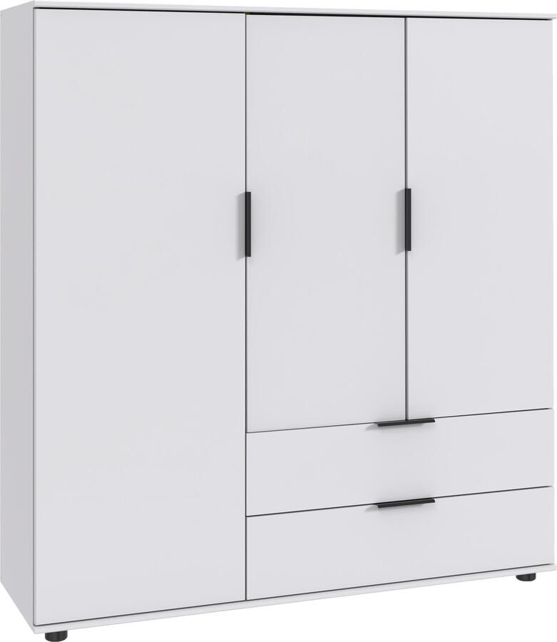 Wimex Waskast Easy Plus kledingkast garderobe 2 lades 81 of 130 cm breed in verschillende kleuren moderne look met zwarte metalen handgrepen - Foto 10