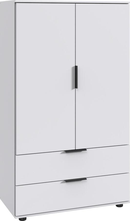 Wimex Waskast Easy Plus kledingkast garderobe 2 lades 81 of 130 cm breed in verschillende kleuren moderne look met zwarte metalen handgrepen - Foto 10