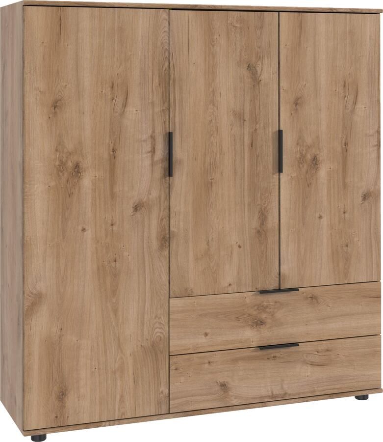 Wimex Waskast Easy Plus kledingkast garderobe 2 lades 81 of 130 cm breed in verschillende kleuren moderne look met zwarte metalen handgrepen - Foto 10