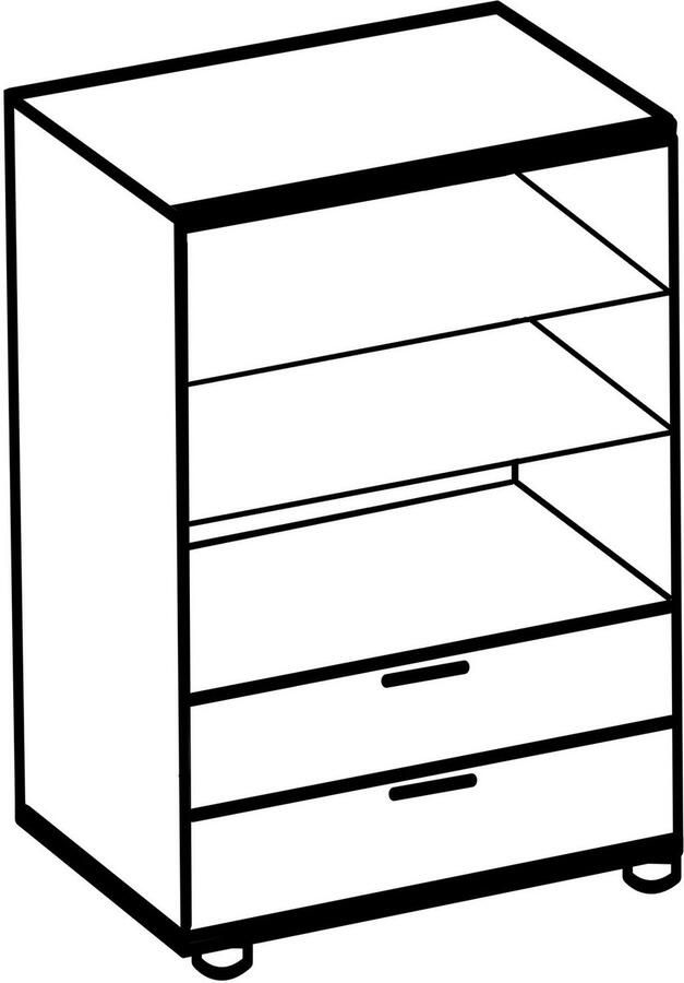 Wimex Waskast Easy Plus kledingkast garderobe 2 lades 81 of 130 cm breed in verschillende kleuren moderne look met zwarte metalen handgrepen - Foto 3