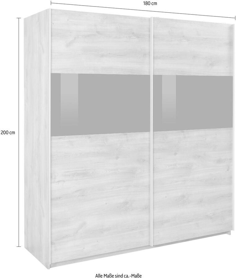 Wimex Zweefdeurkast Bramfeld TOPSELLER Kledingkast met glaselementen en extra planken - Foto 10