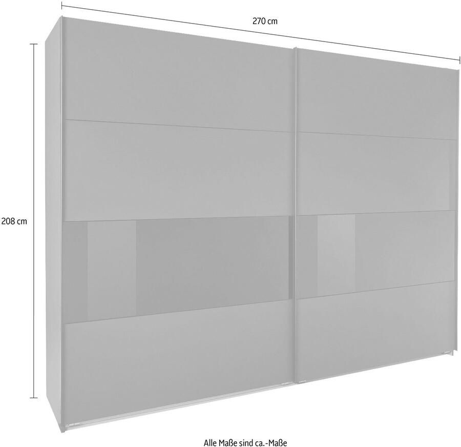 Wimex Zweefdeurkast Bramfeld TOPSELLER Kledingkast met glaselementen en extra planken - Foto 6