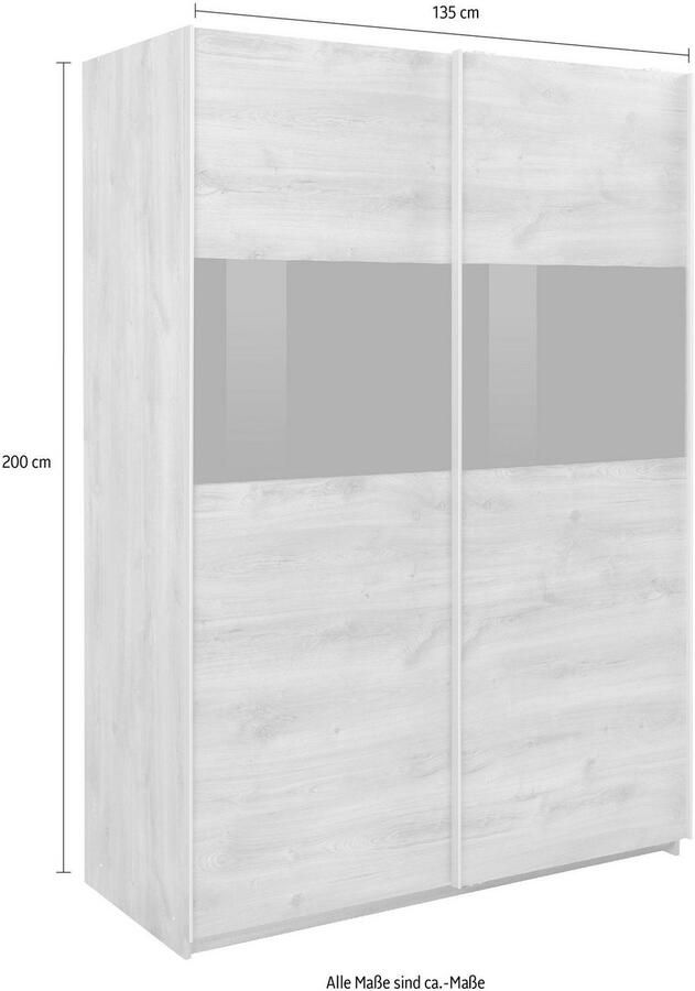 Wimex Zweefdeurkast Bramfeld TOPSELLER Kledingkast met glaselementen en extra planken - Foto 10