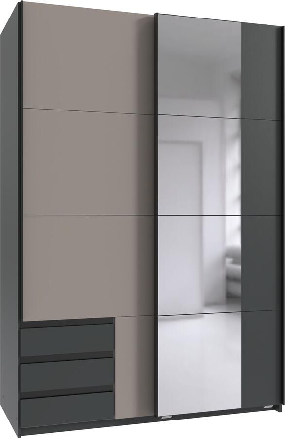 Wimex Zweefdeurkast Emden moderne kledingkast met spiegel en lades BESTSELLER - Foto 12