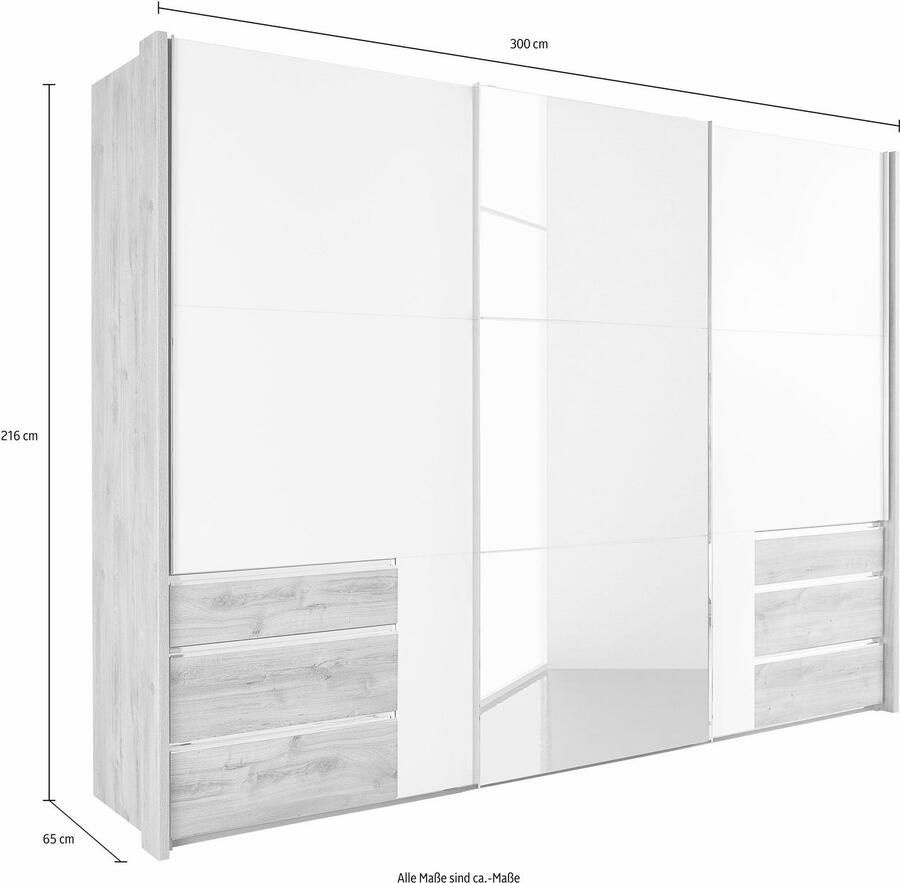 Wimex Zweefdeurkast Level by fresh to go telkens met een spiegeldeur