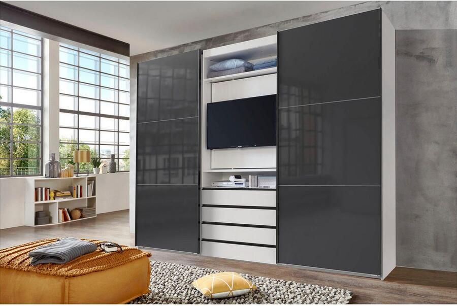 Wimex Zweefdeurkast Magic by fresh to go mooie extra: met draaibaar tv-element fronten van glas - Foto 4