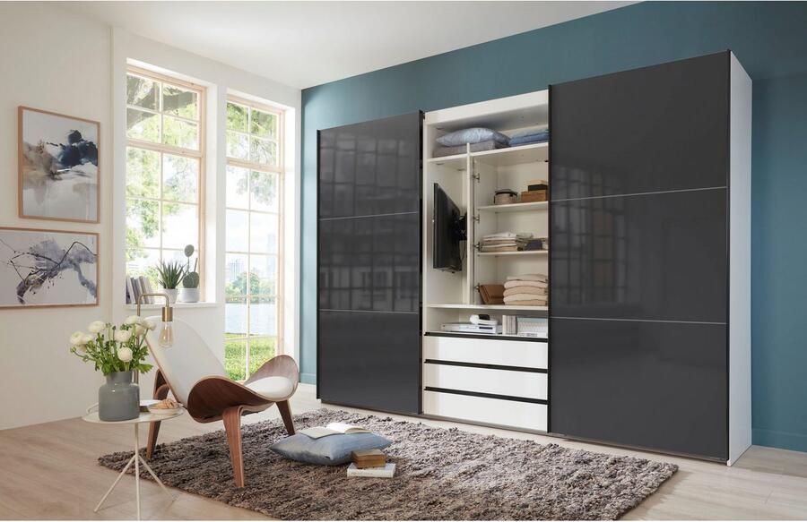 Wimex Zweefdeurkast Magic by fresh to go mooie extra: met draaibaar tv-element fronten van glas - Foto 6