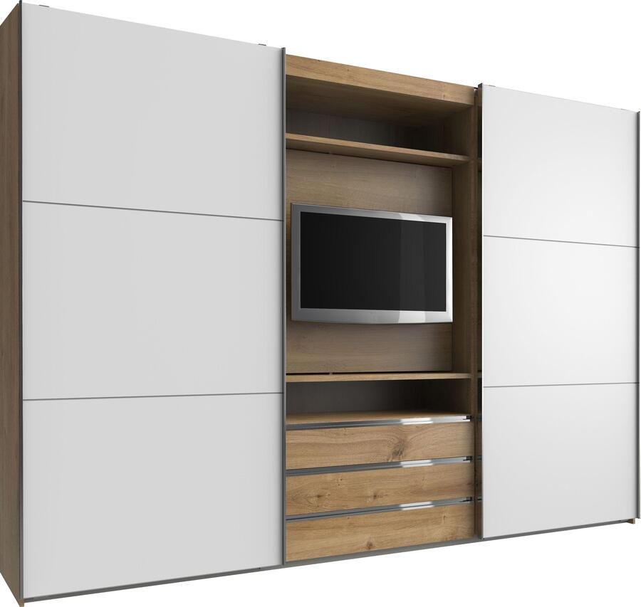 Wimex Zweefdeurkast Magic by fresh to go mooie extra: met draaibaar tv-element midden met laden - Foto 6