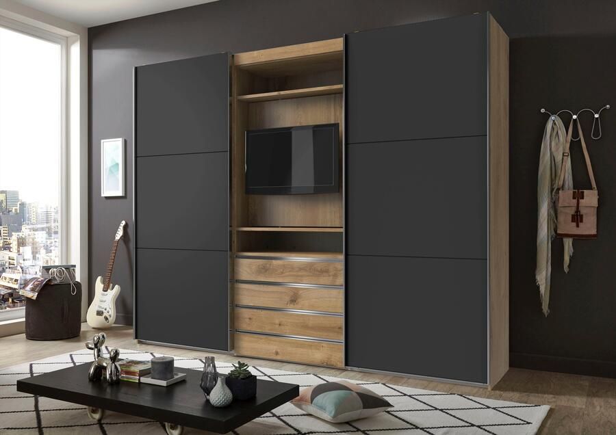 Wimex Zweefdeurkast Magic by fresh to go mooie extra: met draaibaar tv-element midden met laden - Foto 6