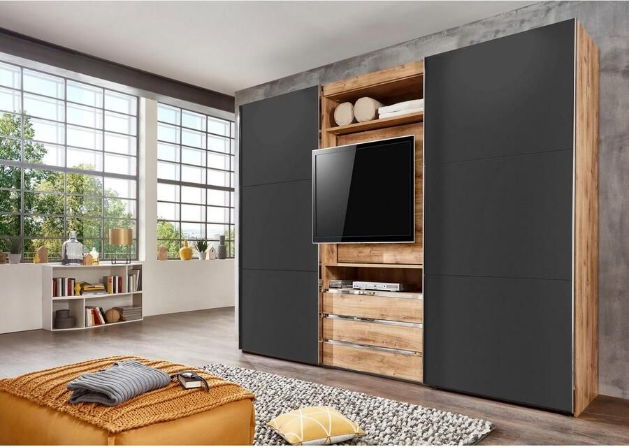 Wimex Zweefdeurkast Magic by fresh to go mooie extra: met draaibaar tv-element midden met laden - Foto 2