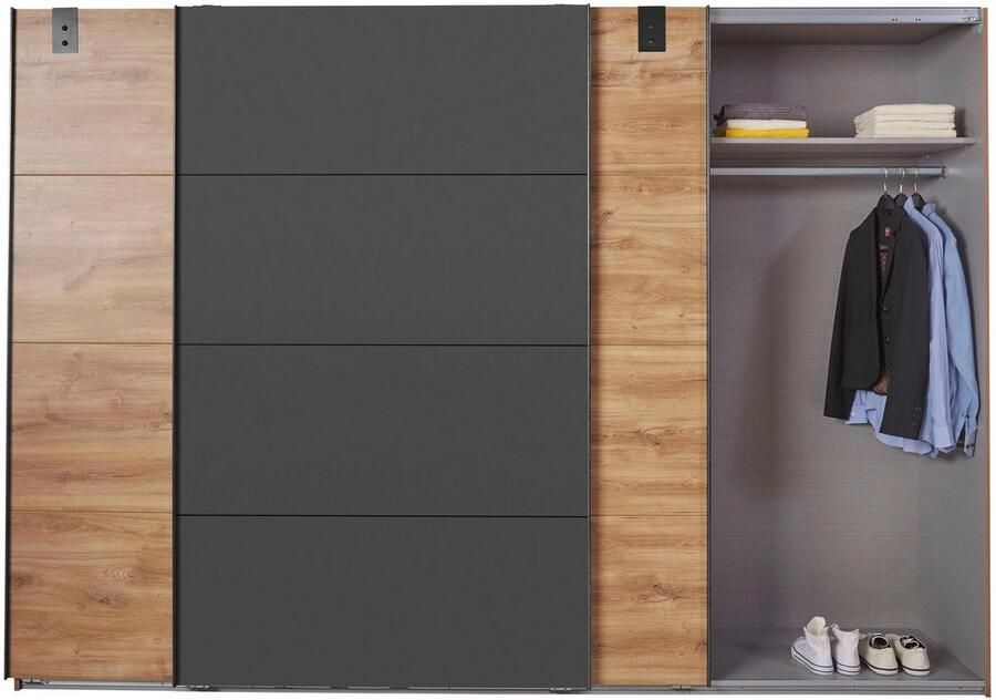Wimex Zweefdeurkast Malmö kledingkast optioneel met of zonder spiegel Kledingkast in industriële stijl 225 of 270 cm breed - Foto 11