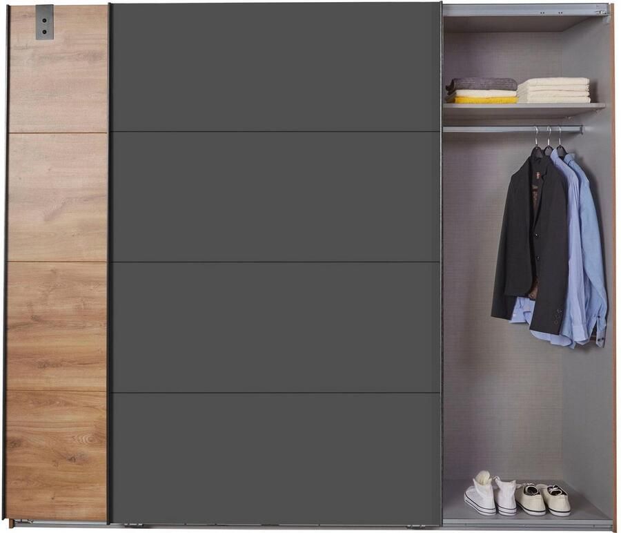Wimex Zweefdeurkast Malmö kledingkast optioneel met of zonder spiegel Kledingkast in industriële stijl 225 of 270 cm breed - Foto 9