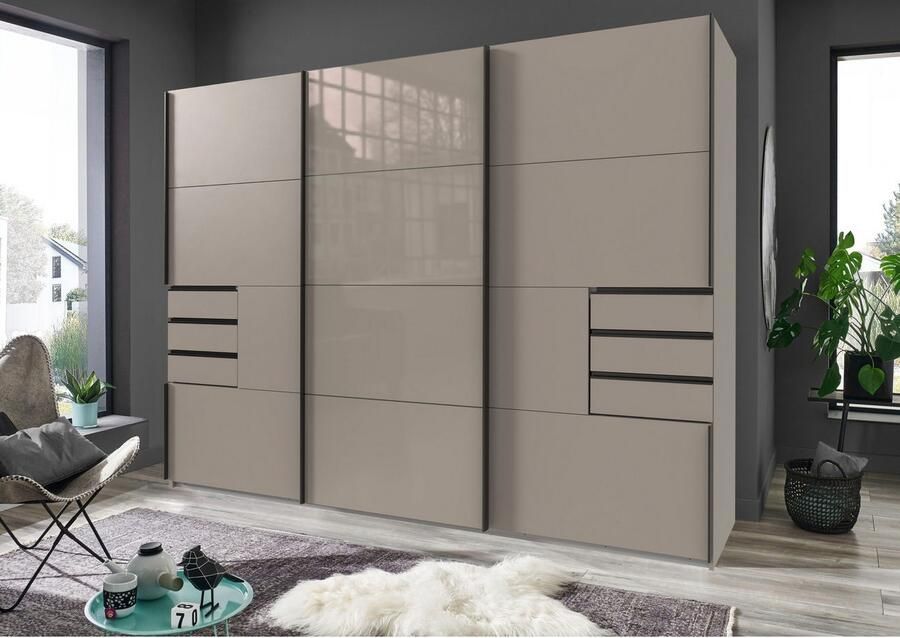 Wimex Zweefdeurkast Saigon kledingkast met schuifdeur met glazen elementen 3 deuren 270 cm breed - Foto 7